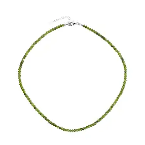 Serpentine necklace, button (2 x 4mm), faceted, rhodiniert | Marco Schreier