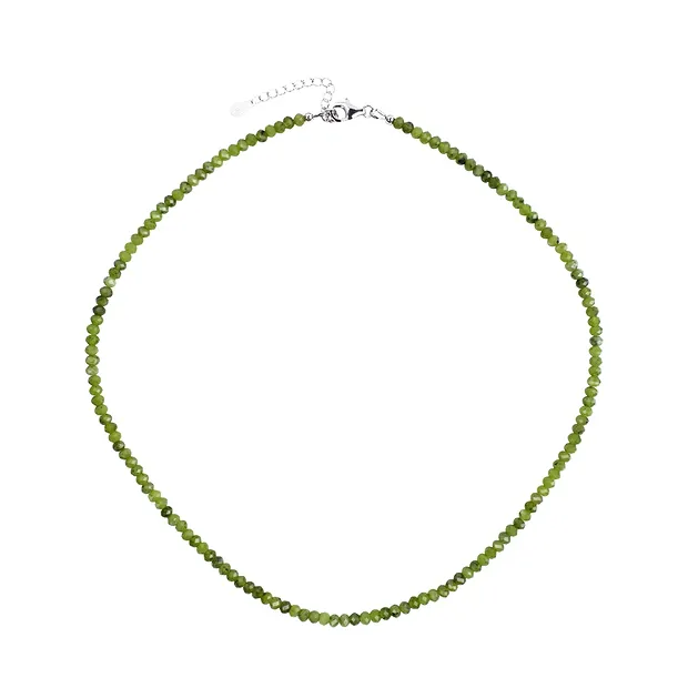 Kette Serpentin, Button (2 x 4mm), facettiert, rhodiniert | Marco Schreier