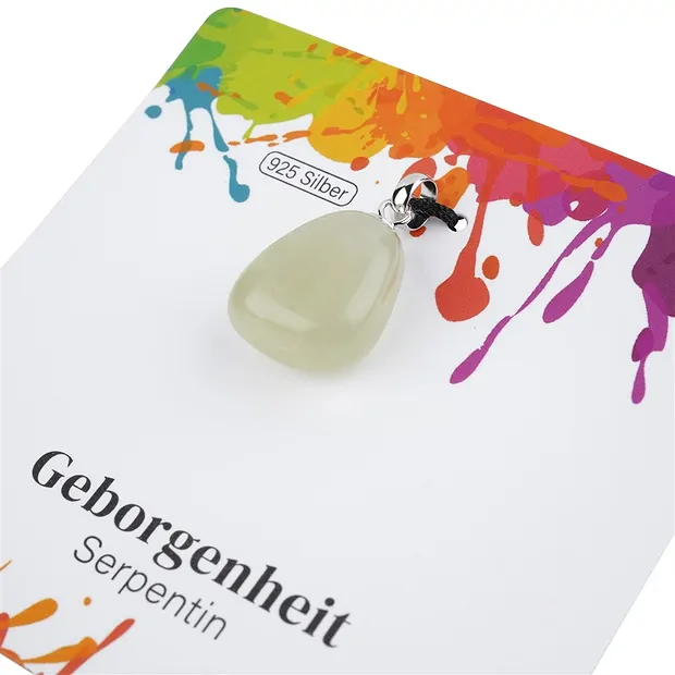 Pendentif Serpentine, Pierre roulée petite, rhodié | Marco Schreier