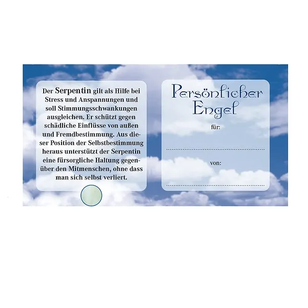 Engel-Anhänger Serpentin (Beschützung), 3,0cm | Edelsteine, Heilsteine & Schmuck