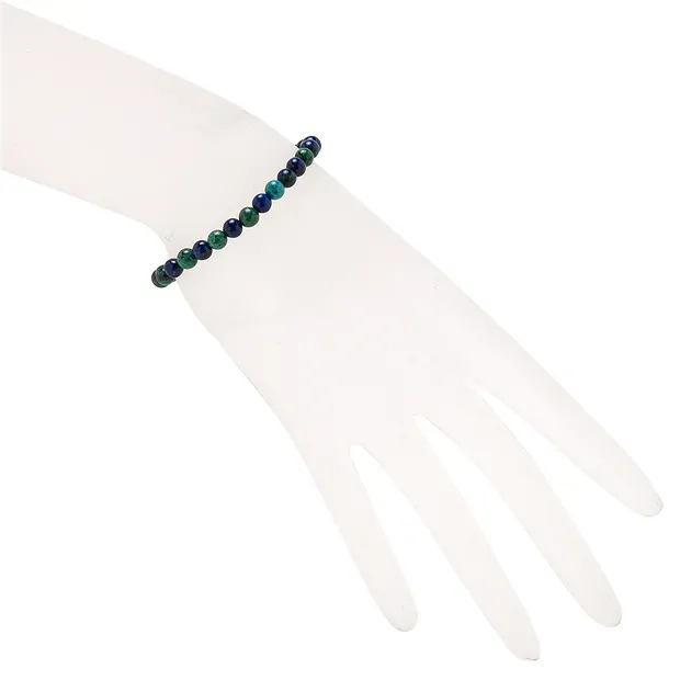 Bracelet en perles rondes, Azurite-Malachite (stab.), 06,0 - 06,5mm boules | Marco Schreier