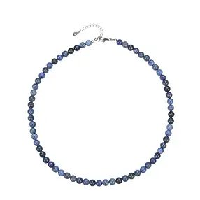 Chaîne Dumortierite, boules (6mm), rhodié | Marco Schreier