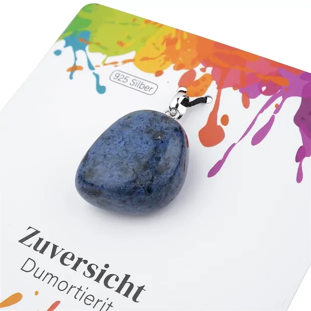 Dumortierite pendant, small Tumbled Stone, rhodiniert | Marco Schreier