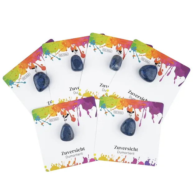 Anhänger Dumortierit, Trommelstein klein, rhodiniert | Marco Schreier