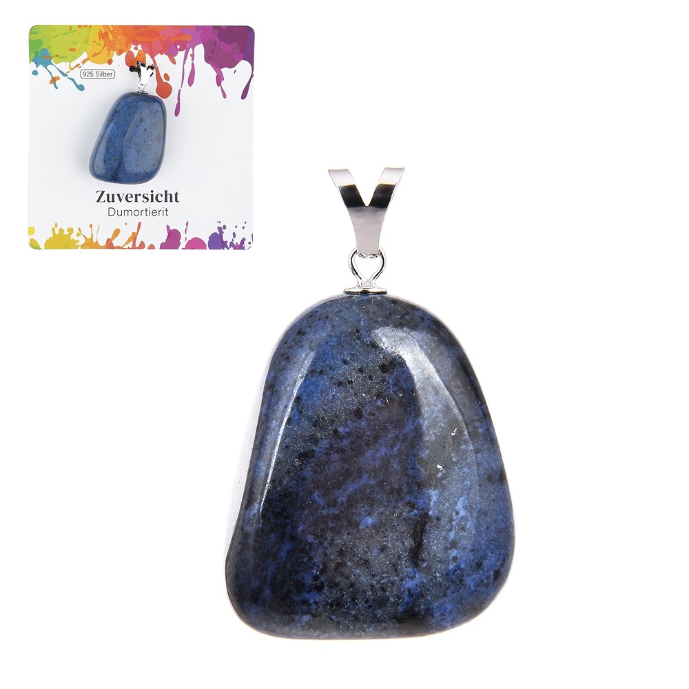 Dumortierite pendant, large Tumbled Stone, rhodiniert | Marco Schreier