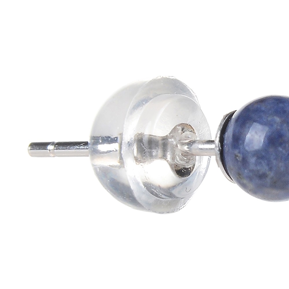 Clous d'oreilles Dumortierite, boule, 4mm, rhodié | Marco Schreier