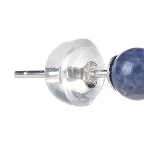 Ohrstecker Dumortierit, Kugel, 4mm, rhodiniert | Marco Schreier