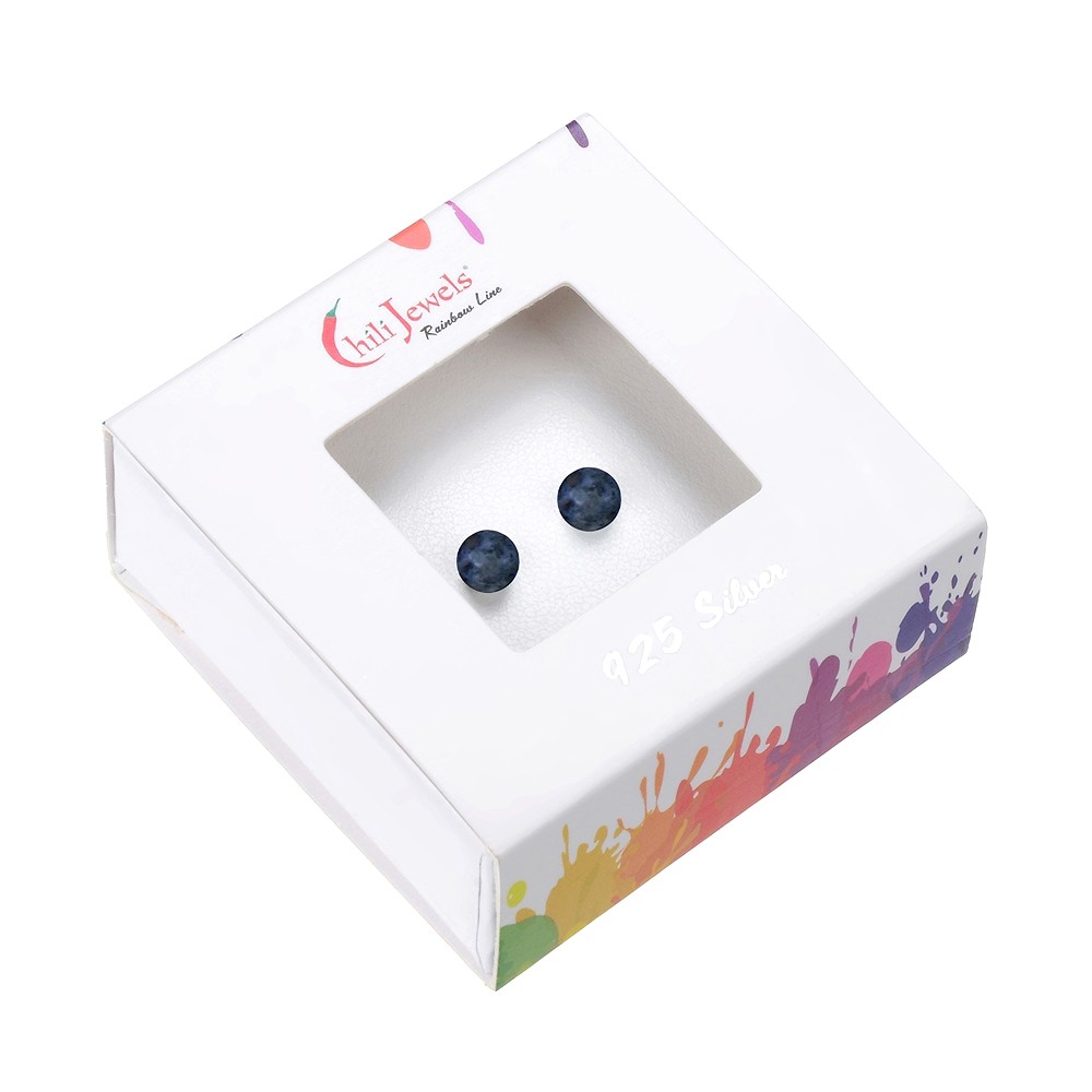 Pendientes Dumortierita, bola, 6mm, rodinado | Marco Schreier