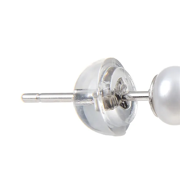 Ohrstecker Perle (gebl.), Kugel, 4mm, rhodiniert | Marco Schreier