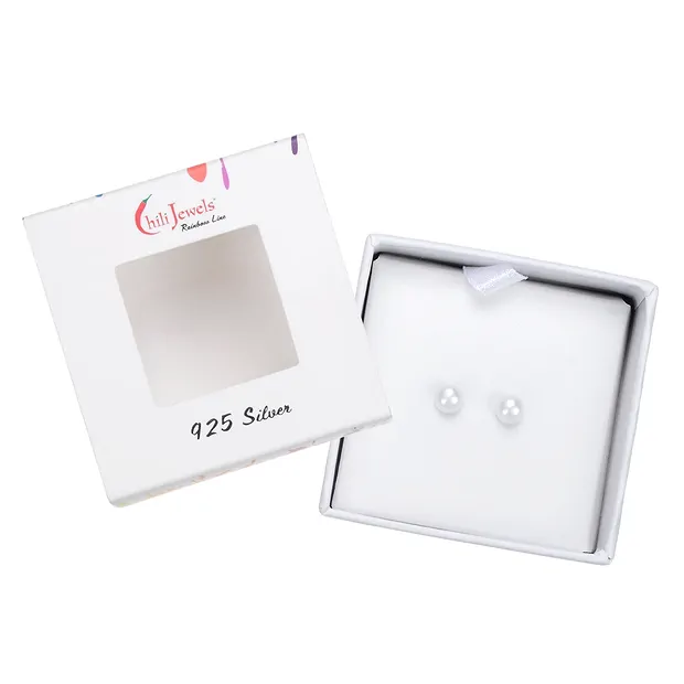 Ohrstecker Perle (gebl.), Kugel, 4mm, rhodiniert | Marco Schreier