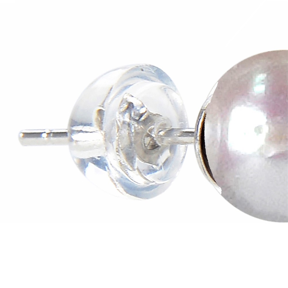 Pendientes perla blanca, bola, 6mm, rodinado | Marco Schreier