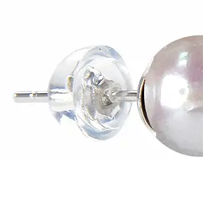 Ohrstecker Perle weiß, Kugel, 6mm, rhodiniert | Edelsteine, Heilsteine & Schmuck