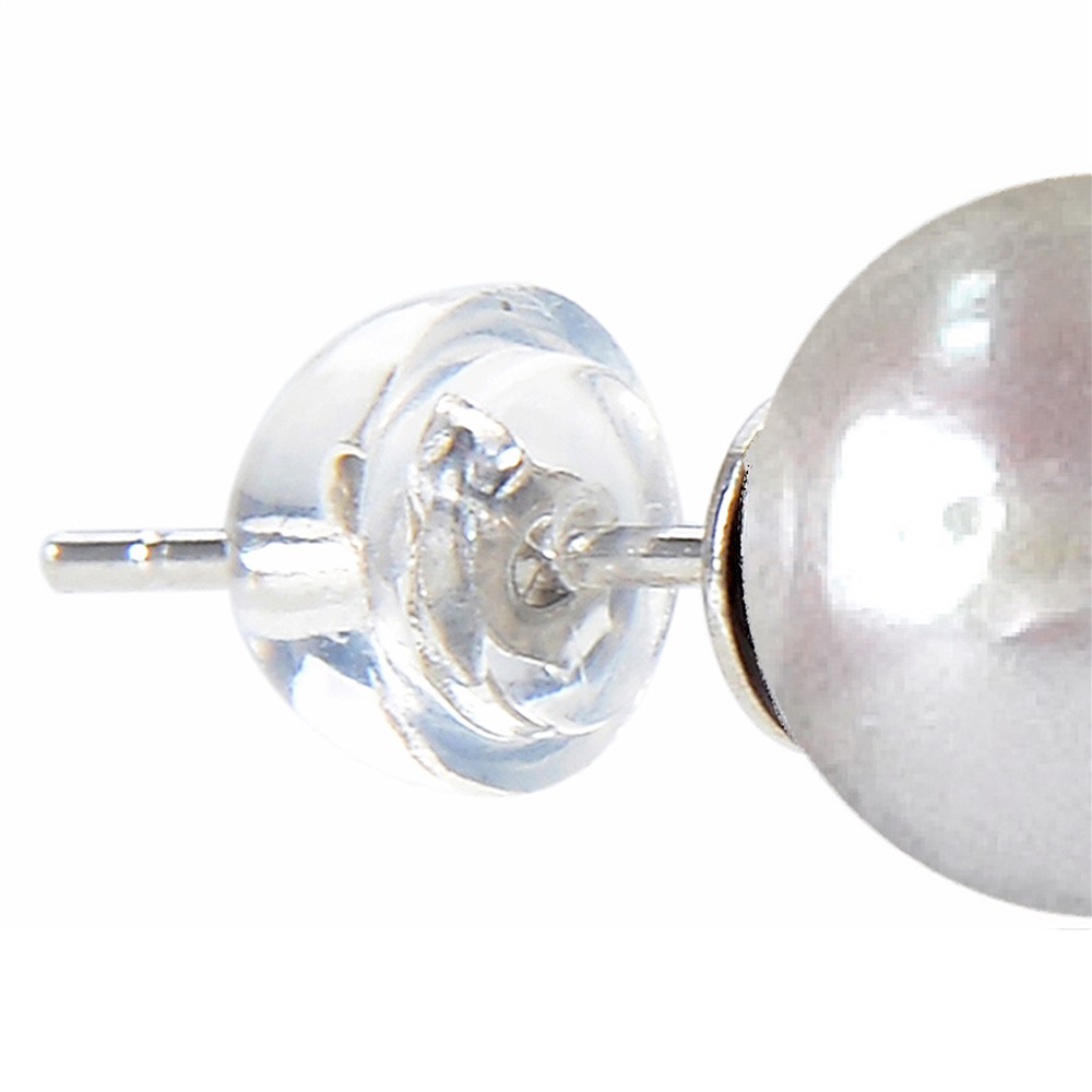 Ohrstecker Perle weiß, Kugel, 8mm, rhodiniert | Edelsteine, Heilsteine & Schmuck