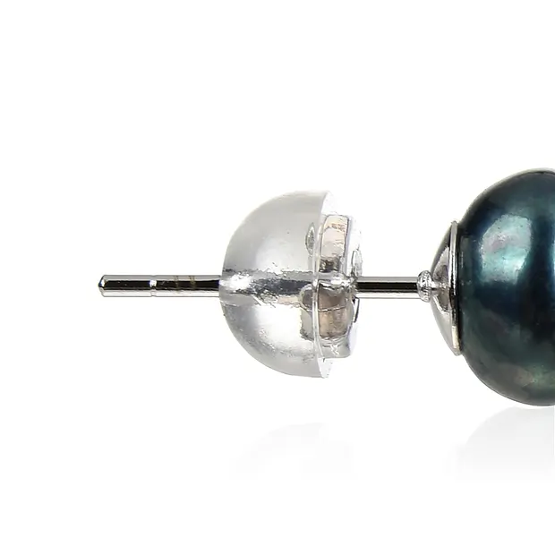 10 Paar Ohrstecker Perlen, Farben gemischt, 8mm, Silber | Marco Schreier