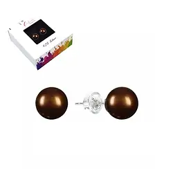 0618445123 Ohrstecker Perle braun (gef.), Kugel, 6mm | GH Edelsteine, Heilsteine & Schmuck
