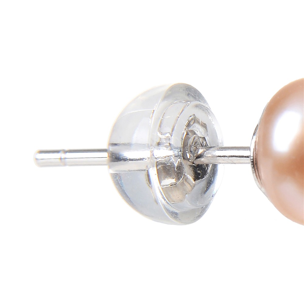 Pendientes perla salmón (natural), bola, 8mm, rodinado | Marco Schreier