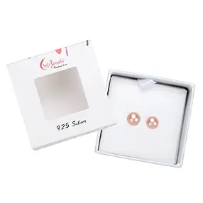 Earstuds pearl salmon (natural), ball, 8mm, rhodiniert | Marco Schreier