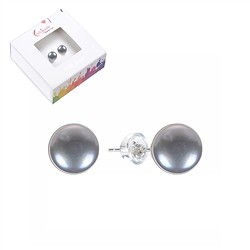 0618445127 Earstud pearl silver-grey (dyed), ball, 8mm | wholesaler gems & healing stones