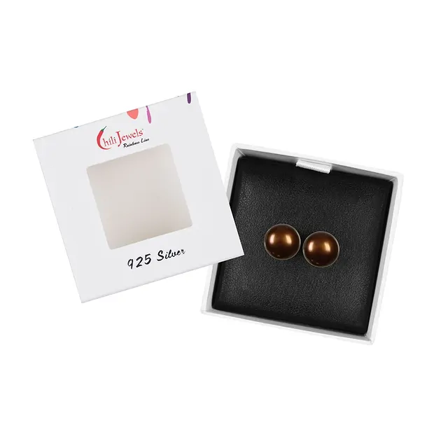 Ohrstecker Perle braun (gef.), Kugel, 8mm | GH Edelsteine, Heilsteine & Schmuck