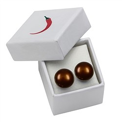 0618445128 Clous d'oreilles perle brune (teintée), boule, 8mm | Marco Schreier