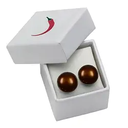 0618445128 Pendientes perla marrón (teñida), bola, 8mm | Marco Schreier