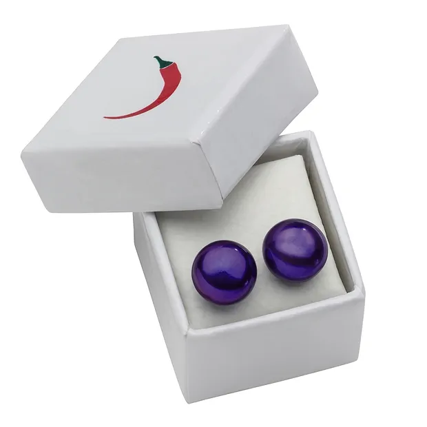 Ohrstecker Perle violett (gef.), Kugel, 8mm | Edelsteine, Heilsteine & Schmuck