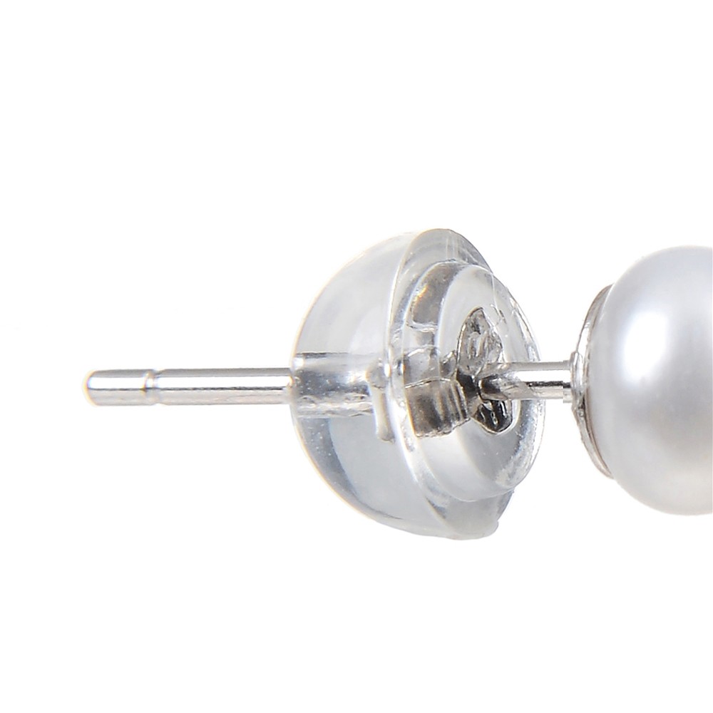 Perno auricolare perla (bl.), sfera, 4 - 5mm, rodiato | Marco Schreier