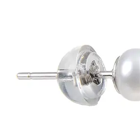 Ohrstecker Perle (gebl.), Kugel, 4 - 5mm, rhodiniert | Marco Schreier