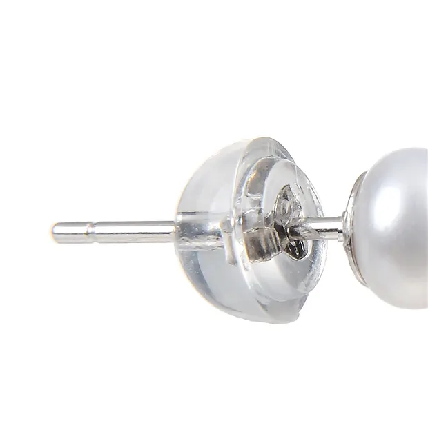 Ohrstecker Perle (gebl.), Kugel, 4 - 5mm, rhodiniert | Marco Schreier