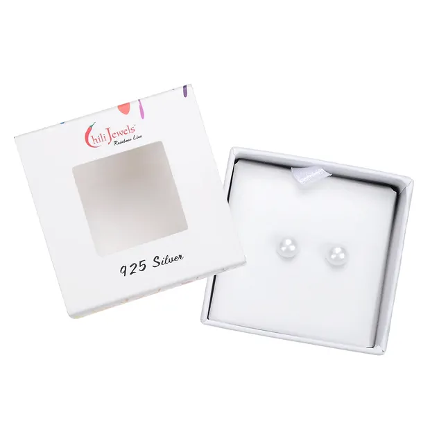 Ohrstecker Perle (gebl.), Kugel, 4 - 5mm, rhodiniert | Marco Schreier