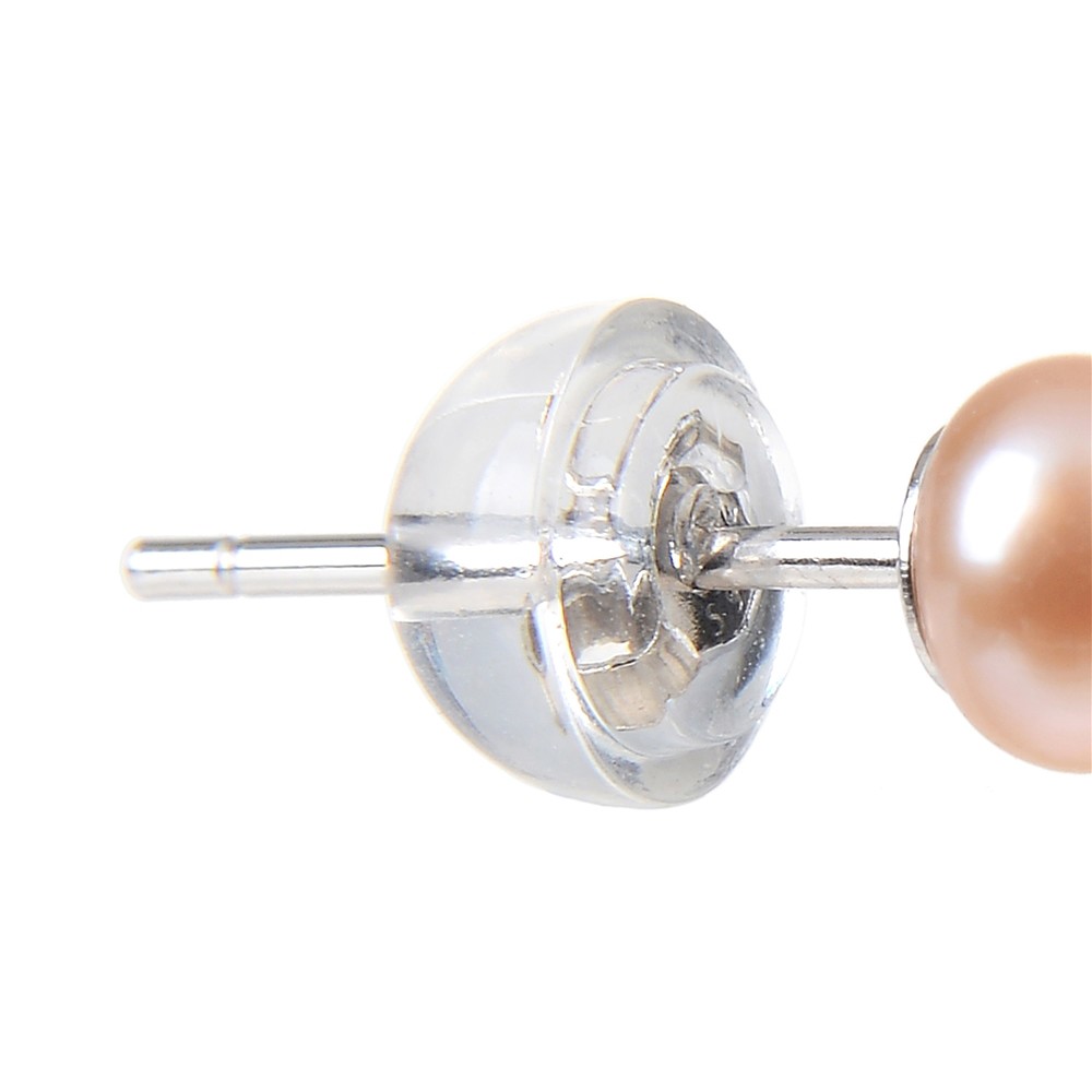 Earstud pearl salmon (natural), ball, 4mm, rhodiniert | Marco Schreier