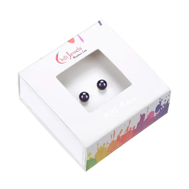 Perno auricolare nero (set), sfera, 4 mm, rodiato | Marco Schreier