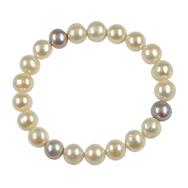 Armband Perle weiss/violett, 19cm | Großhändler Edelsteine, Heilsteine & Schmuck