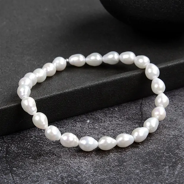 Pulsera, perla (blanca), 06 - 07mm Tropics | Marco Schreier