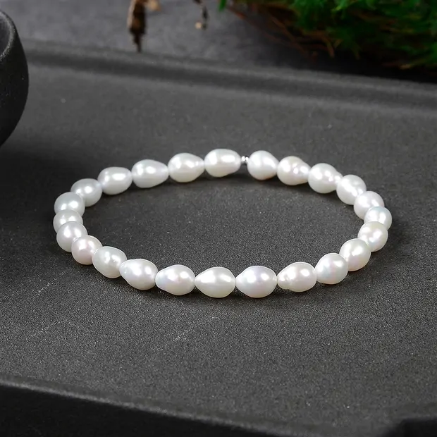 Armband, Perle (weiß), 06 - 07mm Tropen | GH Edelsteine, Heilsteine & Schmuck