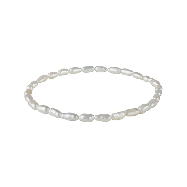 Pulsera de perlas (blancas), 2-3 mm, forma de grano de arroz | Marco Schreier