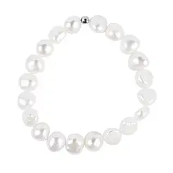 0618460019 Bracelet, perle (blanche), 08-10mm Freeform plat | Marco Schreier