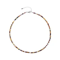 0618614780 Collana di Mookaite, bottoni (2 x 4 mm), sfaccettati, rodiati, catena di estensione | Marco Schreier