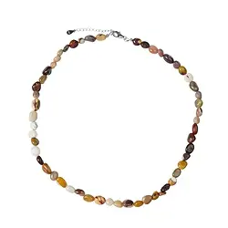 0618614930 Collana di Mookaite, pepite (6 - 8 mm), rodiata, catena di estensione | Marco Schreier