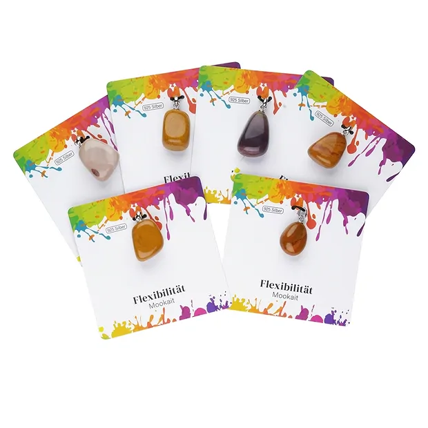 Pendentif Mookaïte, Pierre roulée petite, rhodié | Marco Schreier