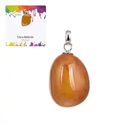 0618625106 Pendentif Mookaïte, Pierre roulée petite, rhodié | Marco Schreier