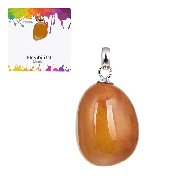 Mookaite pendant, small Tumbled Stone, rhodiniert | Marco Schreier