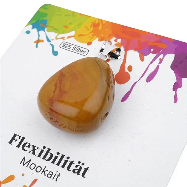Mookaite pendant, large Tumbled Stone, rhodiniert | Marco Schreier