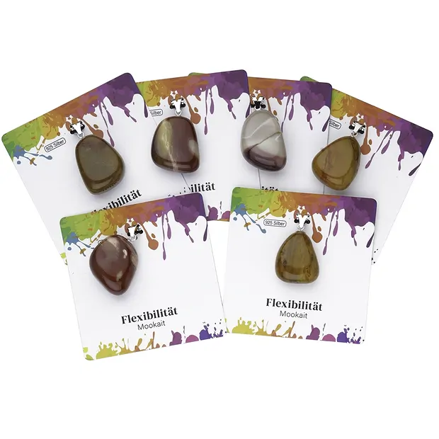 Mookaite pendant, large Tumbled Stone, rhodiniert | Marco Schreier