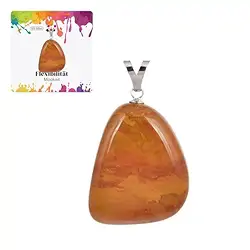0618625107 Pendentif Mookaïte, Pierre roulée grande taille, rhodié | Marco Schreier