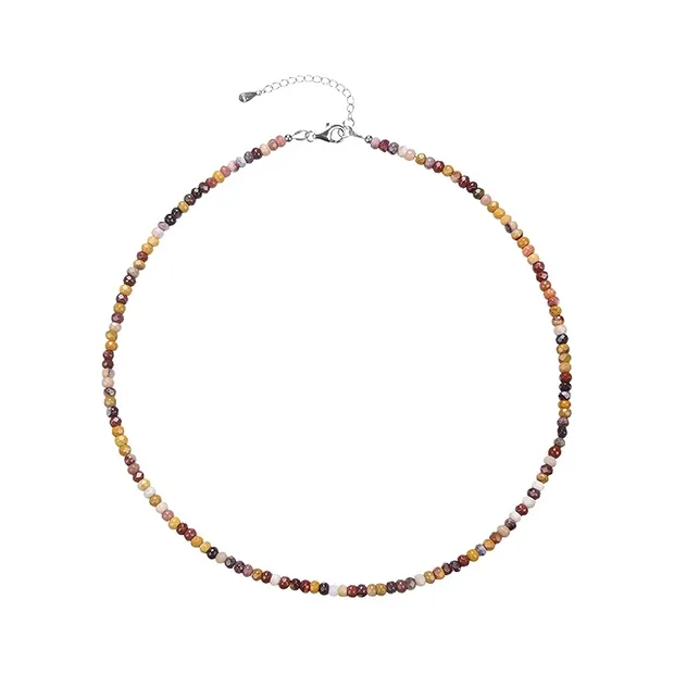 Bracelet Mookaïte facetté, 02 x 04mm Boutons, Chaîne d'extension, rhodié | Marco Schreier