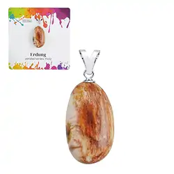 0618725107 Pendentif en Bois silicofié, Pierre roulée grand modèle, rhodié | Marco Schreier