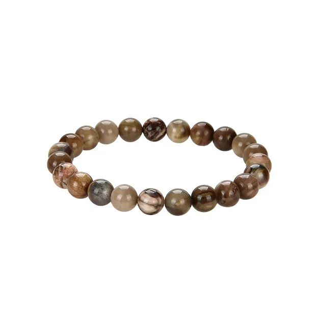 Bracelet, Petrified Wood, 08mm beads | wholesaler gems, healing stones & jewelry