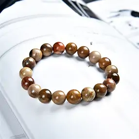 Armband, versteinertes Holz, 10mm Kugeln | GH Edelsteine, Heilsteine & Schmuck