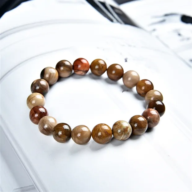 Armband, versteinertes Holz, 10mm Kugeln | GH Edelsteine, Heilsteine & Schmuck